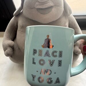Peace Love and Yoga Mug - Light Blue